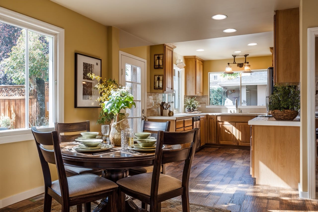 Clean staged living room ready for home showing in St Louis Missouri