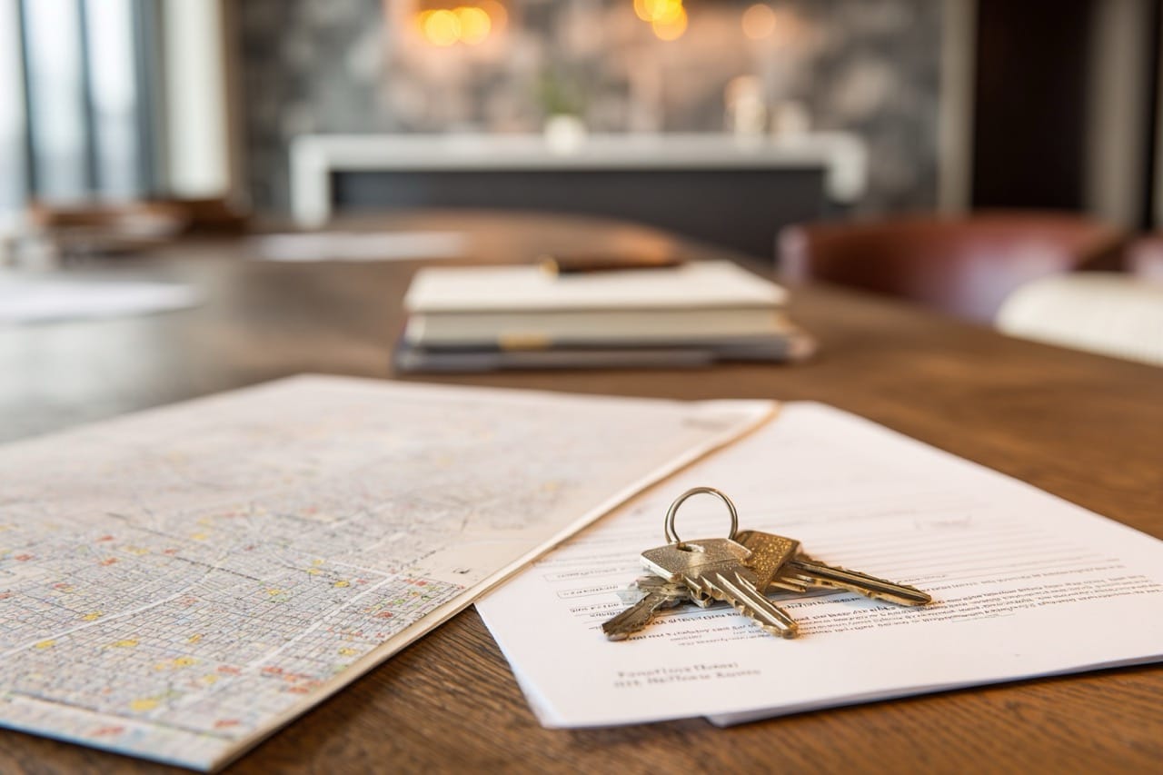 Property owner discussing lease agreement in St Louis MO rental