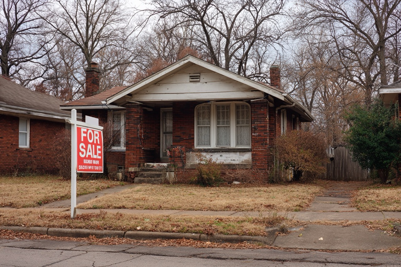 selling foreclosure home st louis mo for sale sign